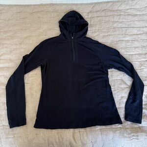 ibex Mens Indie Hoodie 100% Merino Wool Mid Layer 1/4 Zip Lightweight Size S
